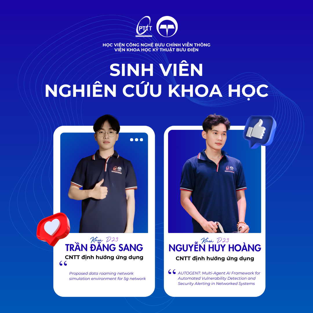 CHÚC MỪNG SINH VIÊN CHƯƠNG TRÌNH CÔNG NGHỆ THÔNG TIN ĐỊNH HƯỚNG ỨNG DỤNG – PTIT CÓ BÀI BÁO KHOA HỌC ĐƯỢC CHẤP NHẬN TẠI HỘI THẢO NĂM 2025