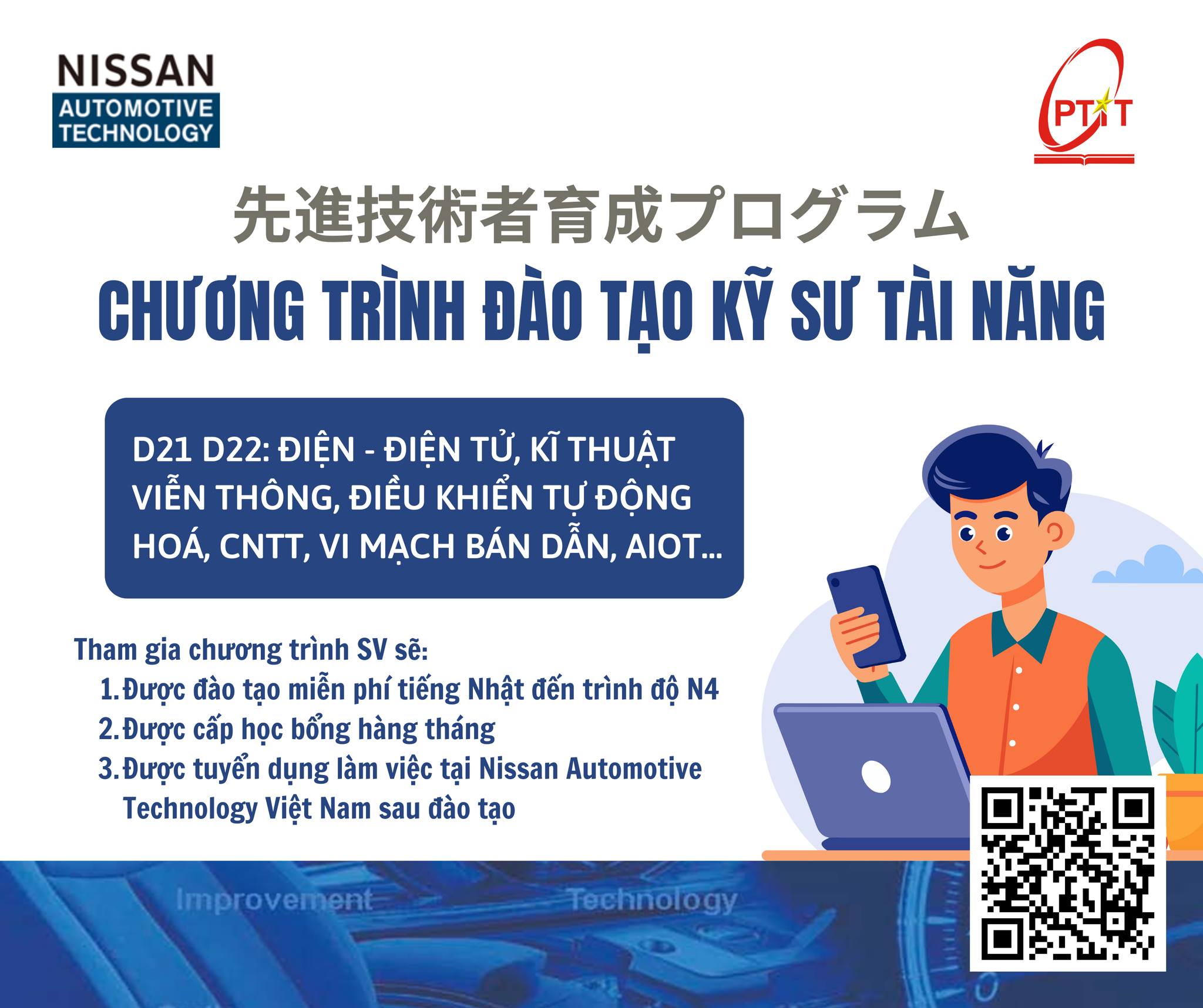 Cơ hội dành cho sinh viên năm 3, 4 PTIT – Chương trình Liên kết đào tạo NATV-PTIT